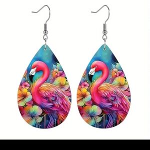 Colorful Flamingo Drop Earrings